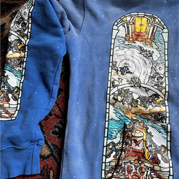 AUTH Who Decides War Washed Blue Graphic Hoodie - SMALL - Picture 4 of 11